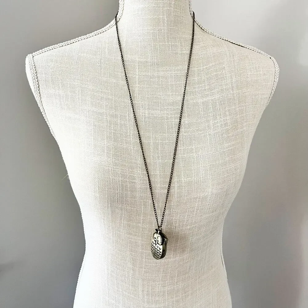 Owl Watch Pendant Necklace